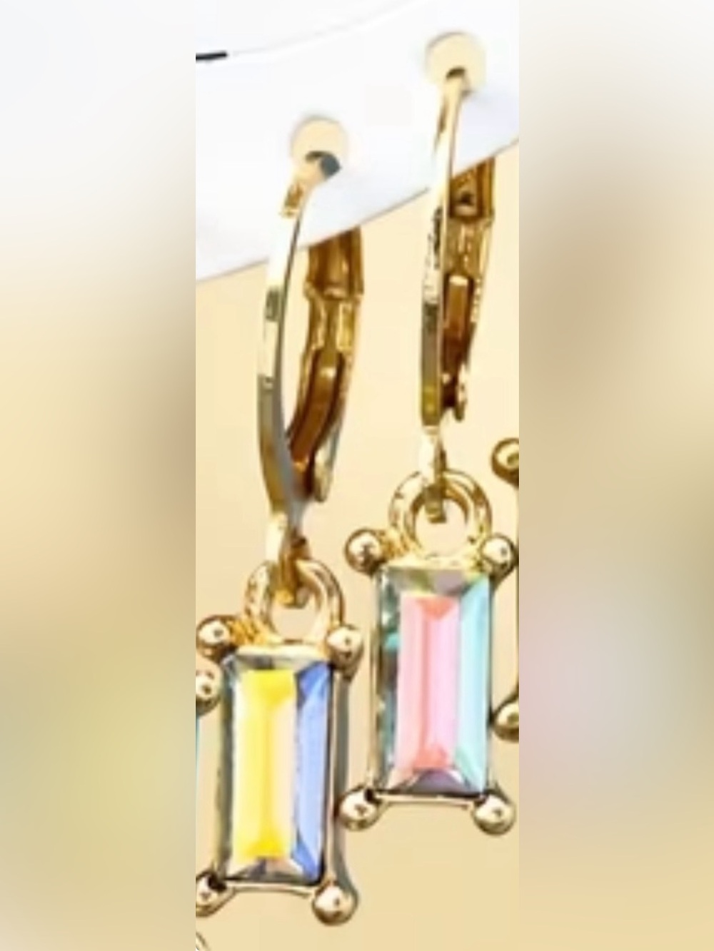 Gold-Tone Multicolor Crystal Drop Earrings